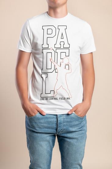 Ανδρικό βαμβακερό t-shirt, λευκό