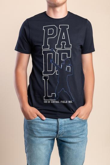 Ανδρικό βαμβακερό T-Shirt, σκούρο μπλε