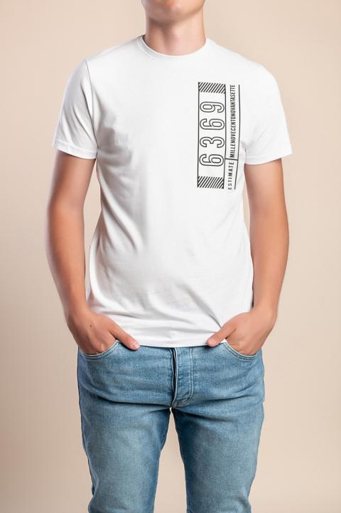 Ανδρικό βαμβακερό t-shirt, λευκό