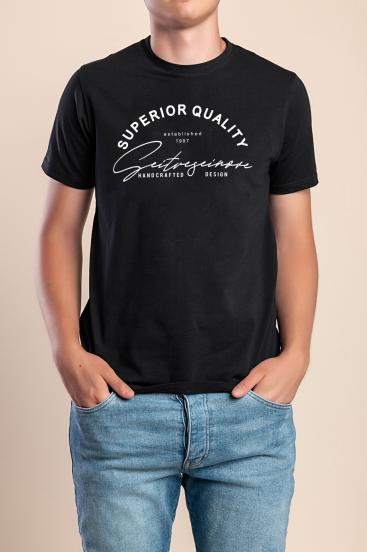 Ανδρικό βαμβακερό T-shirt, μαύρο