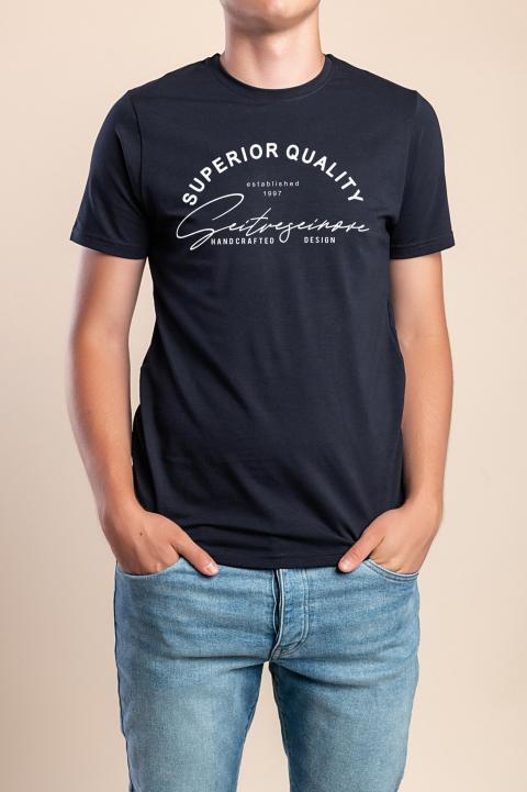Ανδρικό βαμβακερό T-Shirt, σκούρο μπλε