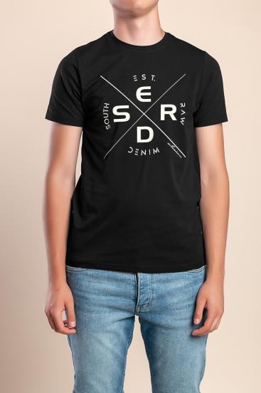 Ανδρικό βαμβακερό t-shirt, μαύρο