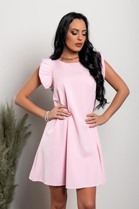 Μίνι φαρδύ αμάνικο φόρεμα Ciudad, ροζ