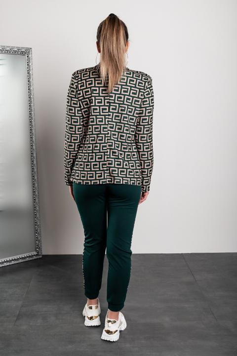Nunzia παντελόνι-σακάκι με σχέδιο, σκούρο πράσινο