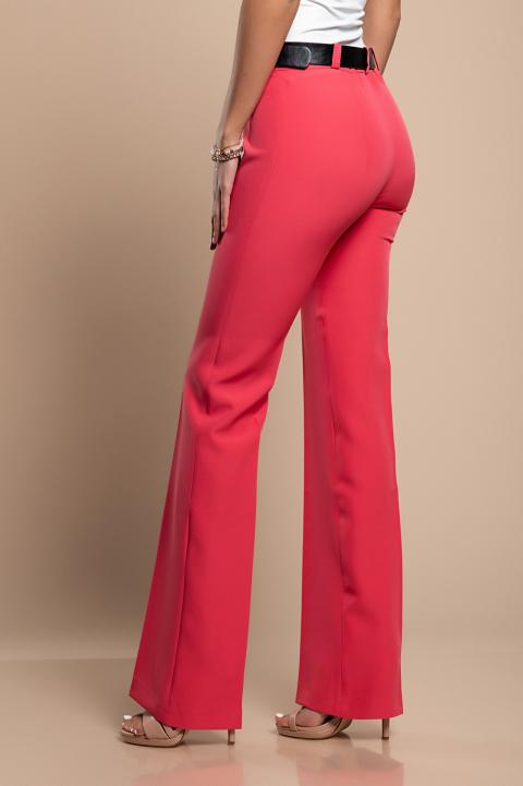 Κομψό μακρύ παντελόνι με ίσιο κόψιμο 4704PANTS, κοραλλί