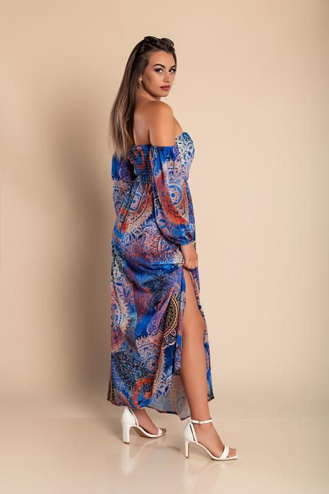 Κομψό Montella μάξι φόρεμα με στάμπα , μπλε