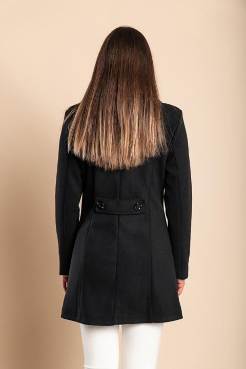 Κομψό παλτό με κουμπιά 8091, μαύρο