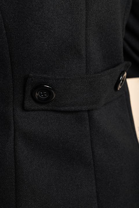 Κομψό παλτό με κουμπιά 8091, μαύρο