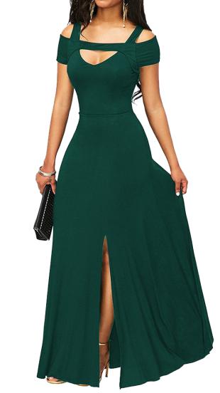 Κομψό μακρύ φόρεμα Nessa, πράσινο